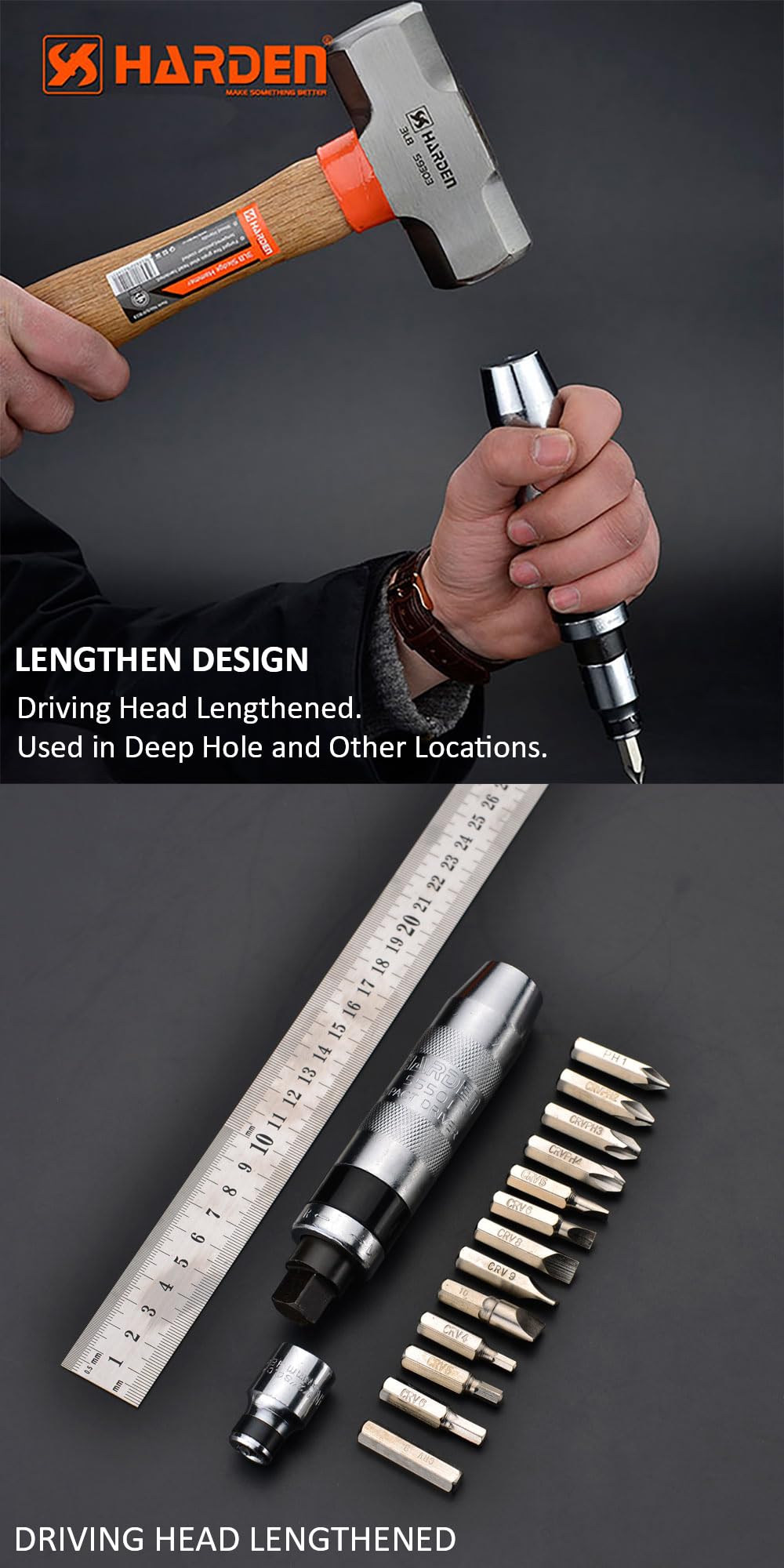Harden 14Pcs Impact Driver Bit Set Multi-purpose High Hardness Professional Hand Tool Set - 550641 3