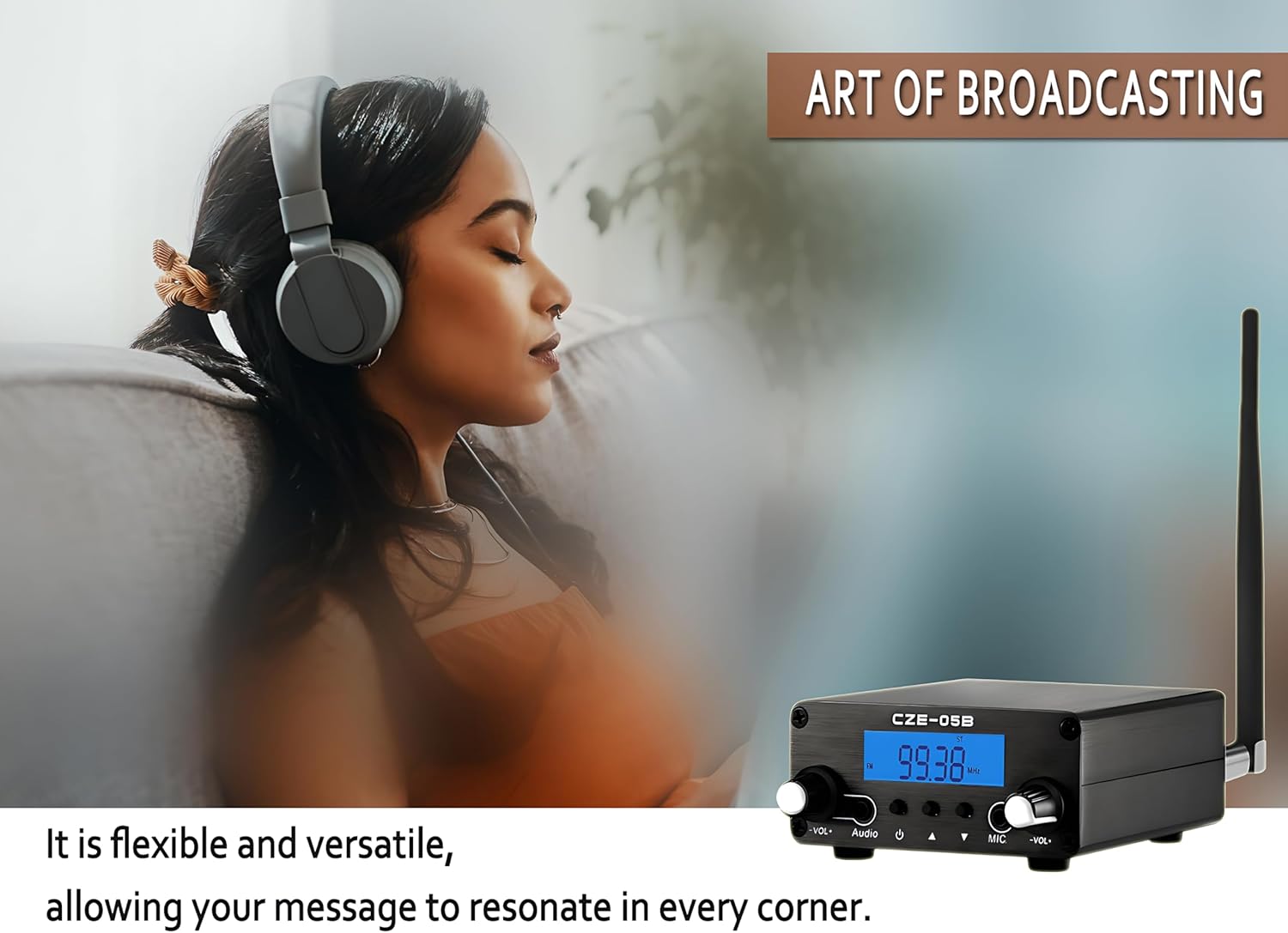 FM Transmitter for Church Drive-in Movie Long Range Stereo Transmitter for Parking Lot, Lights Show Fireworks Display,School, Supermarket Event