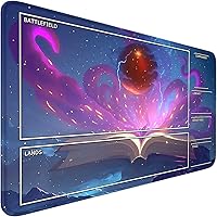 Vista 9 de Fantasy AI TCG - Tapete de juego de 24 x 14 pulgadas para MTG DTCG CCG RPG, tarjeta de intercambio entintada, alfombrillas de juego de superficie