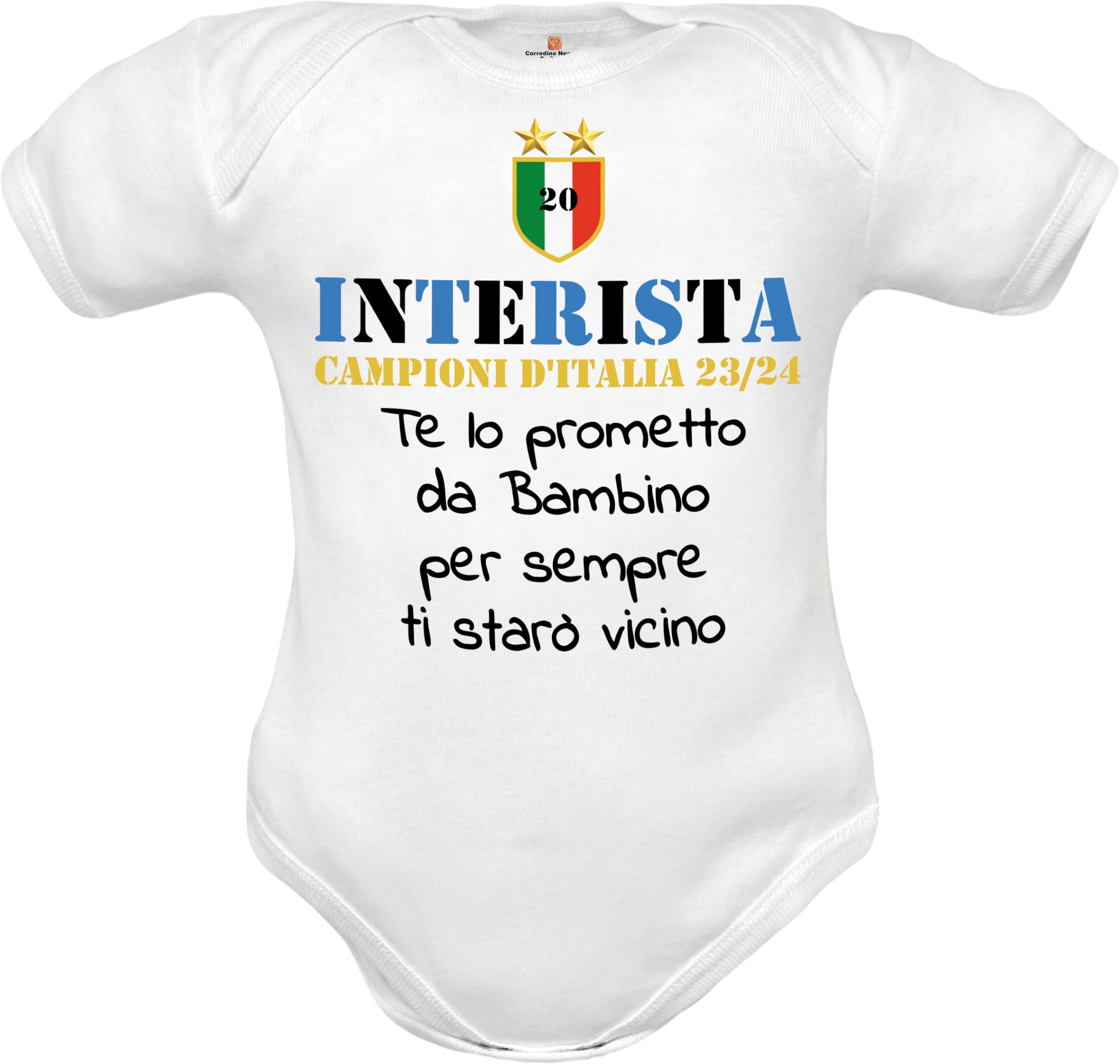 Body Neonato - Pigiama In Cotone 100%, Stampa 'La Mamma Mi Ha Fatto Bellissima, Papà Interista'