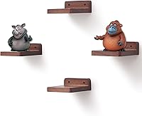 Vista 11 de Estantes flotantes pequeños, repisas de exhibición, juego de 6 mini estantes, estante de madera rústica para dormitorio, sala de estar, cocina