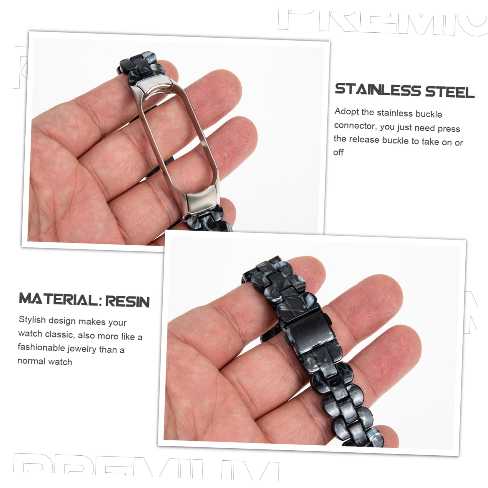 Housoutil Lot De 5 Bracelets De Rechange Élégants Pour Montre Connectée 5/6 Avec Boucle En Acier Inoxydable Et Bracelet En Résine