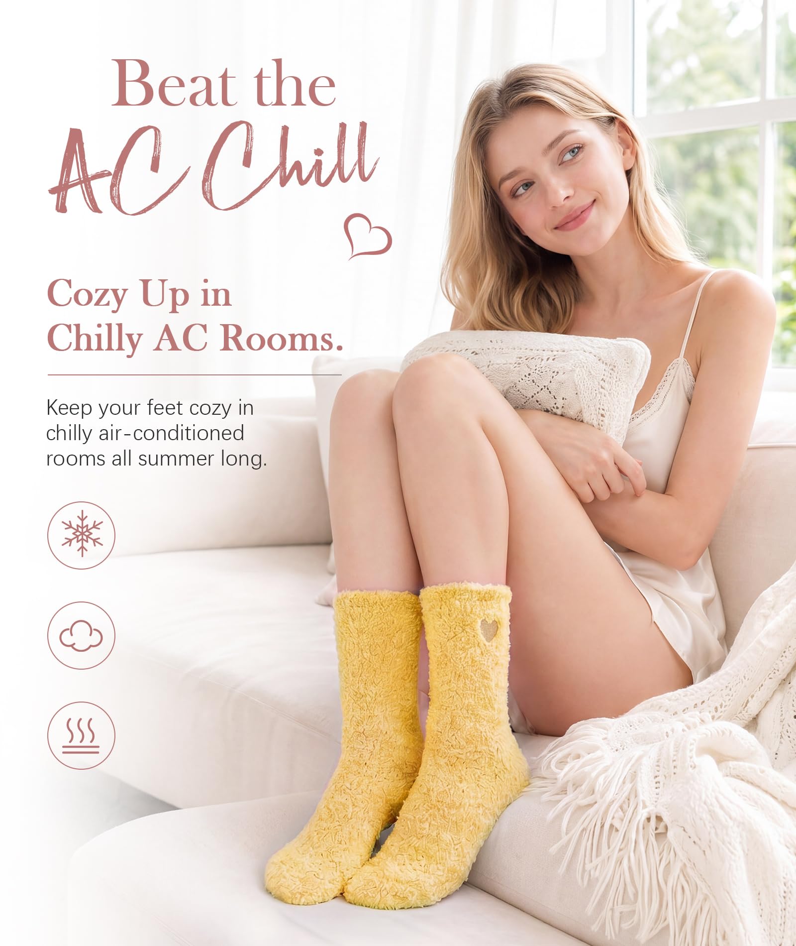 American Trends Fuzzy Socks for Women in Gift Box, Ultra-Soft Cloud Sleep Socks with Thinking of You Wrap, Gifts for Women