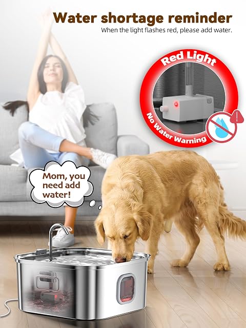 Foto 6 de 7 de Fuente de Agua para Perros de Acero Inoxidable, 11,623.3 g/3.2 galones/12 L