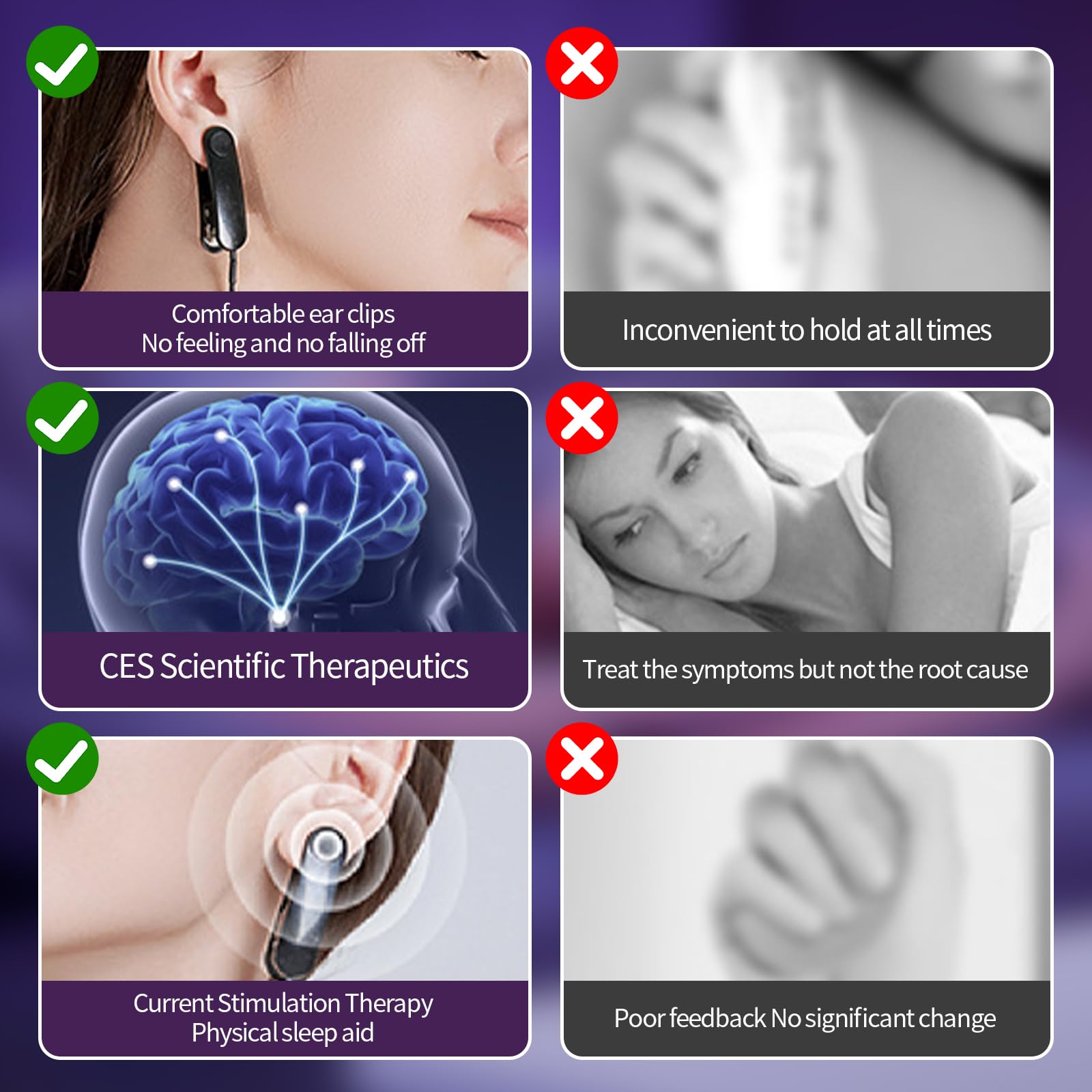 Dispositivo avanzado de ayuda para dormir, dispositivo de estimulación del nervio vago con clips para las orejas, dispositivo de ayuda para dormir, CES reduce la ansiedad, dispositivo de ayuda para