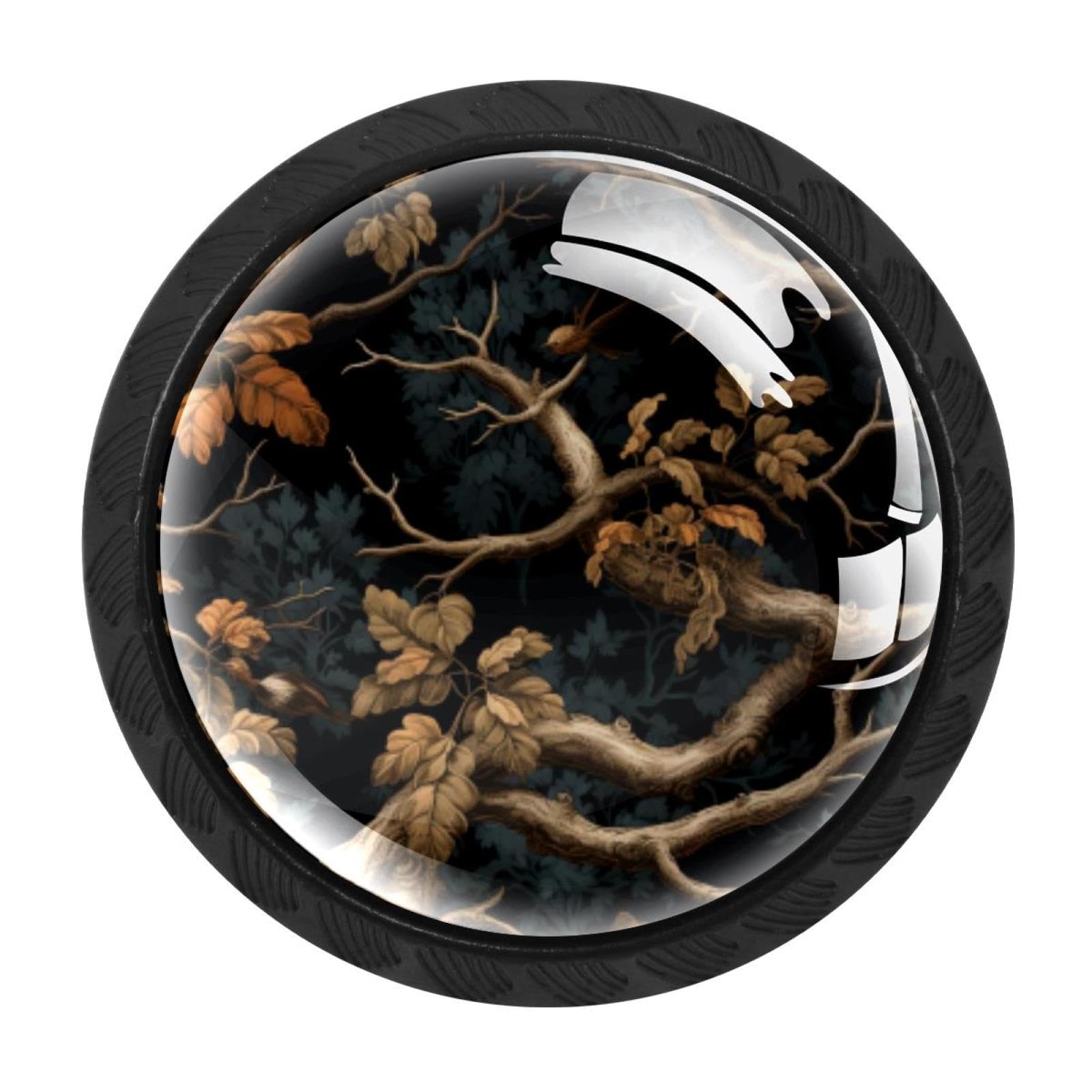 Chenzzzz Multicolored 06 4 Pieces Tree Drawer Knobs, 35Mm Black Cabinet Knobs, Drawer Pulls And Knobs, Dresser Drawer Knobs, Cabinet Hardware Kitchen Cabinet Knobs
