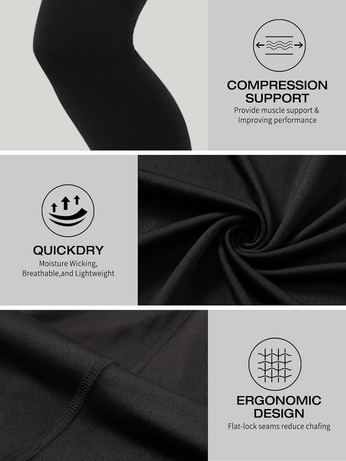 5-6 Packs Boys Compression Leggings, Youth Compression Pants Tights, Boys Leggings Base Layer for Sports - Image 5