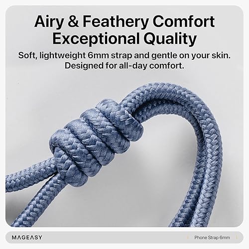 Miniatura 6 de MAGEASY Cordón cruzado para teléfono celular, cordón de cuerda prémium para teléfono celular, correa ajustable universal de 0.236 pulgadas de grosor
