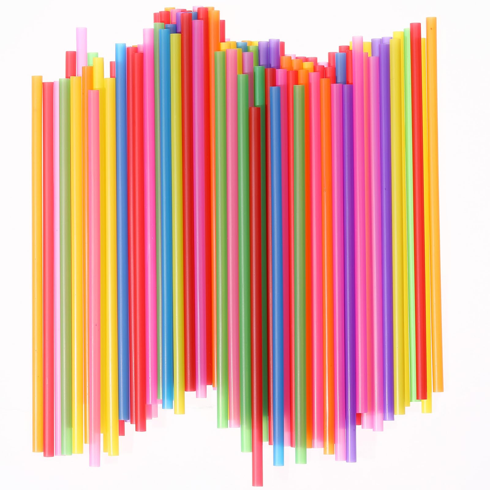 YAOSHENG [500 counts] Drinking Plastic Straws Cocktail Straws Multicolor Straws Disposable Stirrer 7.87 * 0.236 inch -7Colors (500)