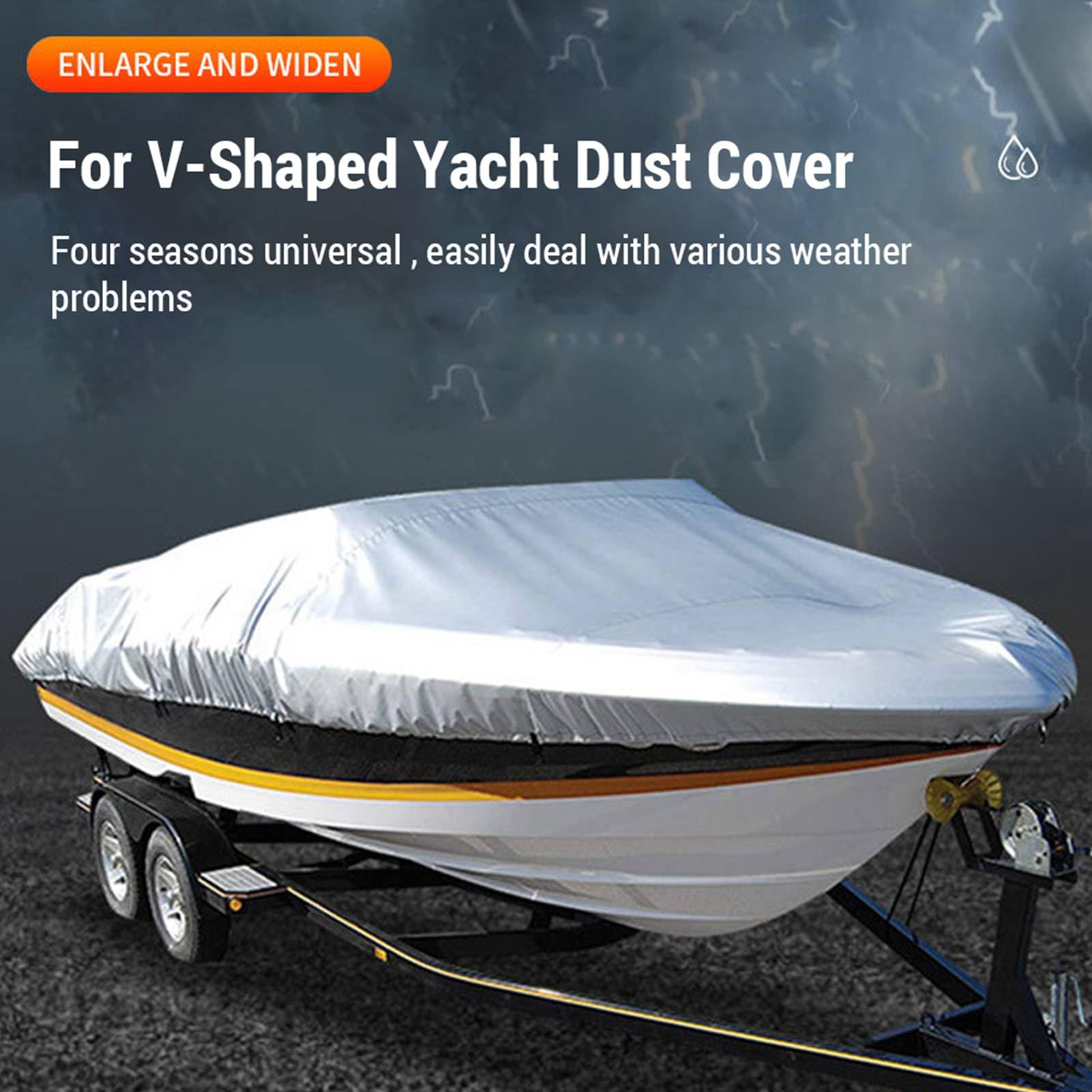 BRRNOO Telo per Barca, Teli per Kayak Telo per Barca per Impermeabile e Resistente Agli Strappi, Teli con Cinghie Antivento per Impermeabili per Scafo a V, scafo, Bass Boat, Fish & Ski Boat (530x290)