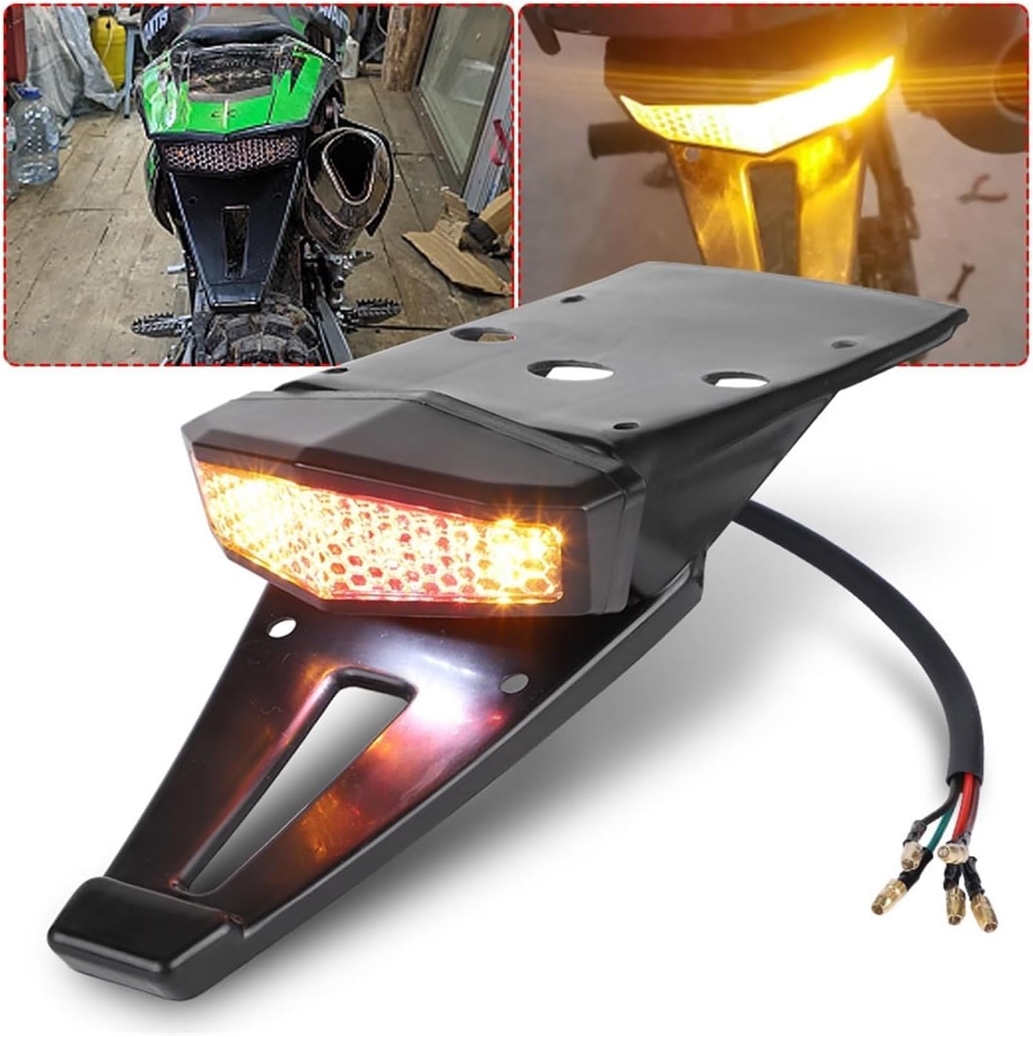 Fanale posteriore per moto Per Fuoristrada Per Sporco Fanale posteriore a LED per moto, luce freno DRL, luce di marcia, luce di segnalazione di stop, moto da Per Strada, luci
