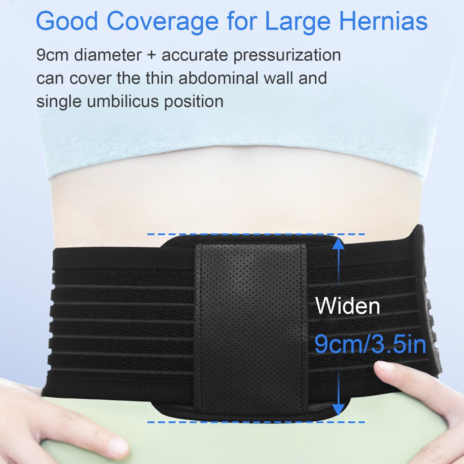 Fascia per Ernia Ombelicale Uomo, Fascia Elastica Addominale per Donne e Uomini, Pancera Post Operatoria con 2 Cuscinetti di Compressione Unici(Small)