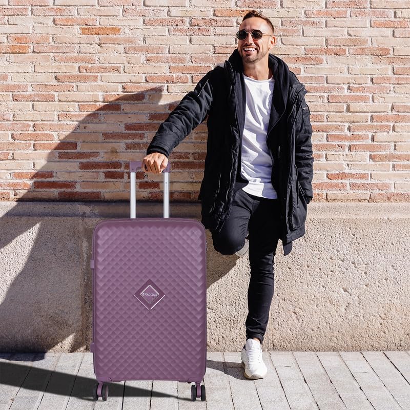 Image of Polo Class Trolley Bag 28 INCH with Vanity Trolley Bag | Polypropylene Material with 360-Degree Rotating Wheels | Number Lock & Securitec Zipper -Purple