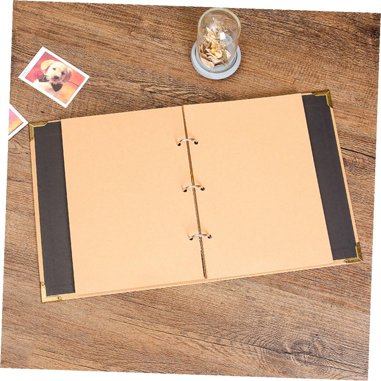 Sewroro Álbum de Fotos DIY de Papel Kraft Artesanal Álbum de Recortes en Blanco Páginas Amarillas para Colección de Fotografías y Recuerdos Adecuado para Bodas y Viajes