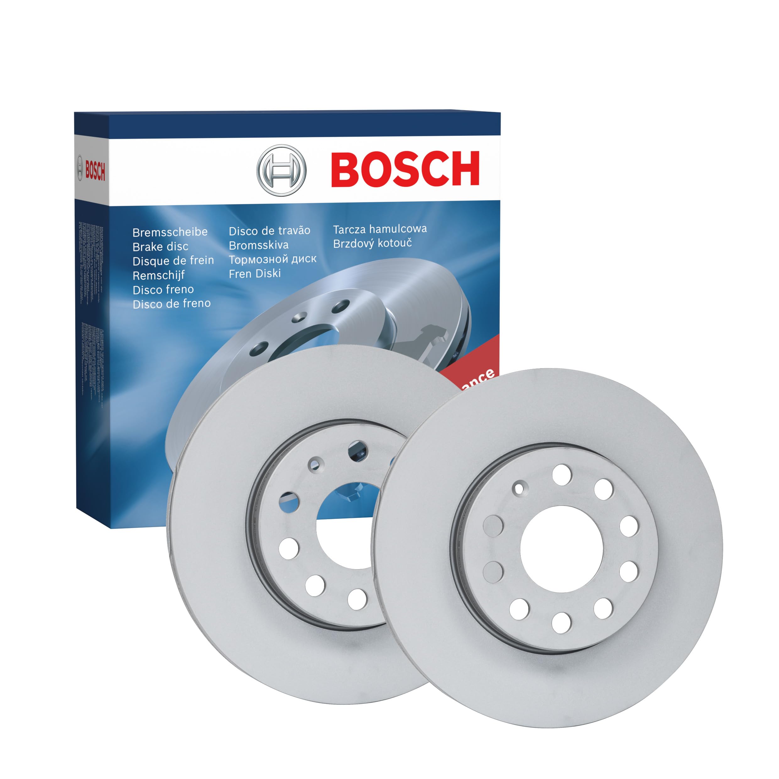 Juego de 2 Discos de Freno Bosch BD2186 - Discos Ventilados, Alto Contenido en Carbono, 276 mm – Eje Delantero – Certificado ECE-R90 – Excelente Refrigeración y Reducción de Ruido, Anticorrosión