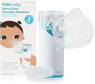Frida Baby Nebulizer for Babies, Portable Nebulizer for Kids, Babies, Infants & Adults, Ultra-Quiet Handheld Nebulizer with Mask + Diffuser, Congestion + Flu Relief