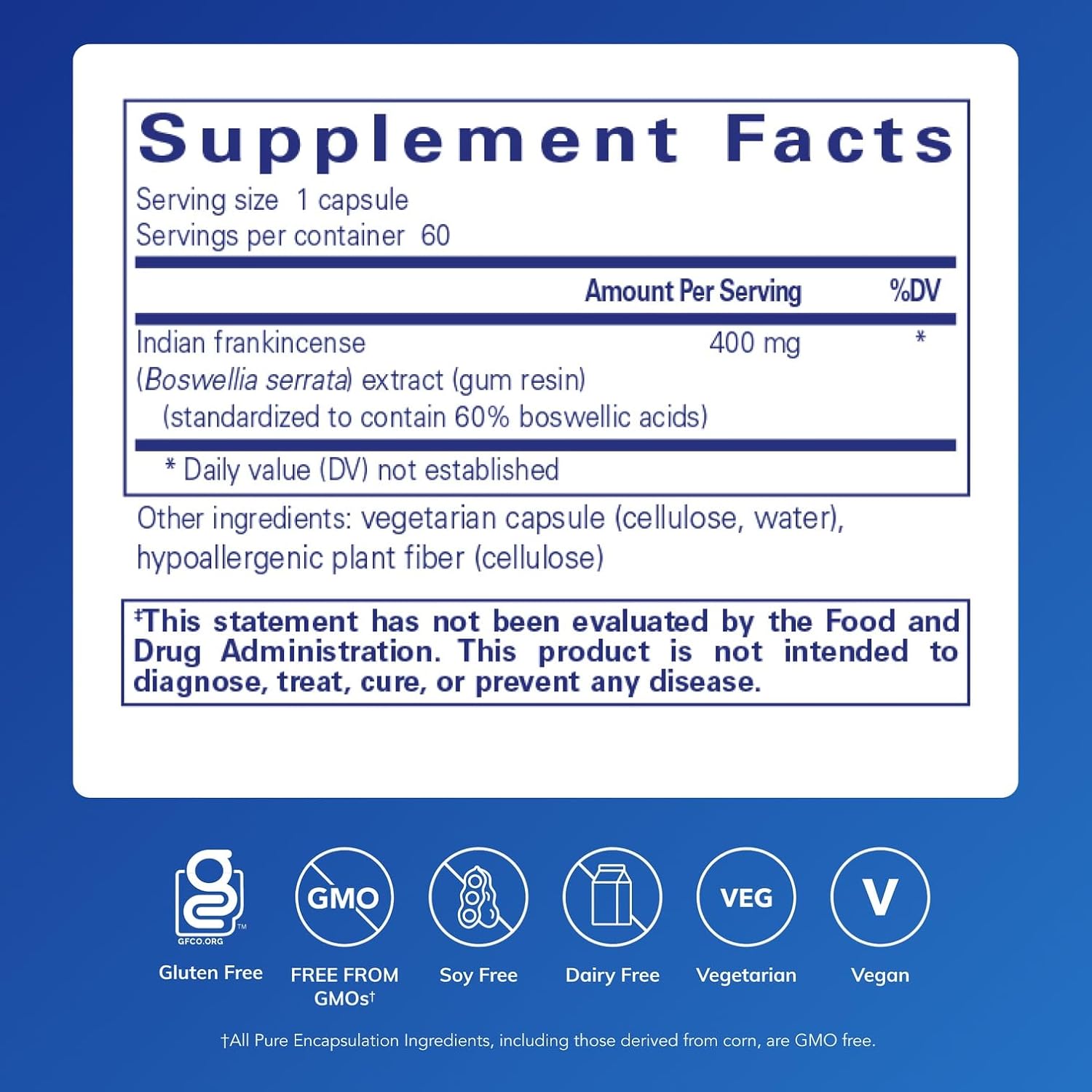Pure Encapsulations Boswellia Supplement - for Joint Health, GI & Connective Tissue - Supports Healthy Joints & Digestive Health* - Non-GMO & Vegan - 60 Capsules