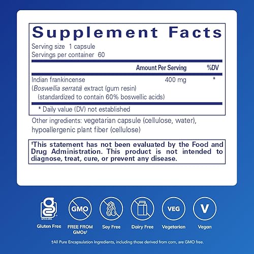 Miniatura 2 de Pure Encapsulations Boswellia Suplemento - para la salud de las articulaciones, gastrointestinales y tejido conectivo - Apoya las articulaciones