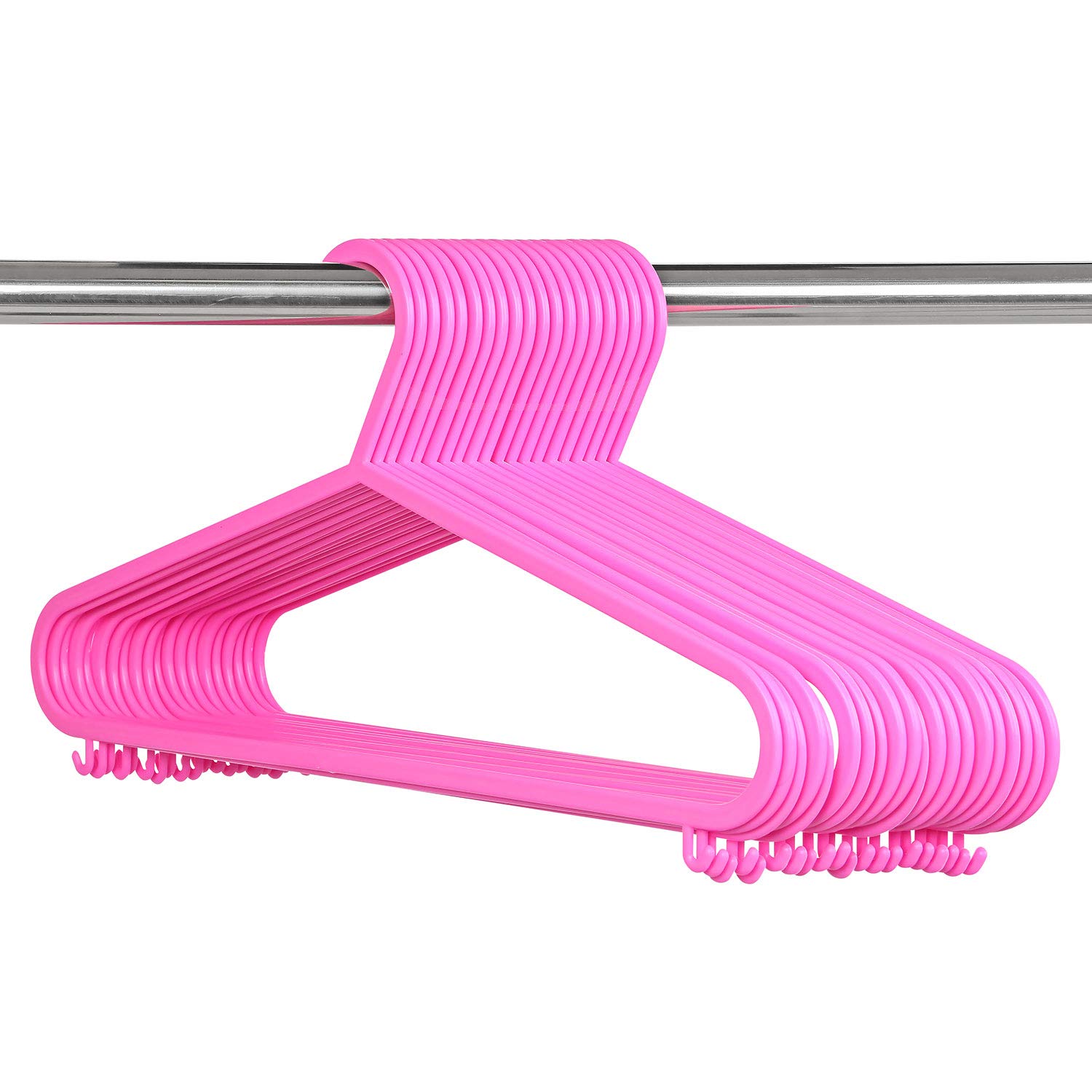 LIVHOME Plastic Clothes Hangers, Premium Strong Clothes Hangers for Clothes and Coats, Durable and Lightweight Coat Hangers for Adult Use, Ideal for Organizing Wardrobes and Closets (40, Pink)