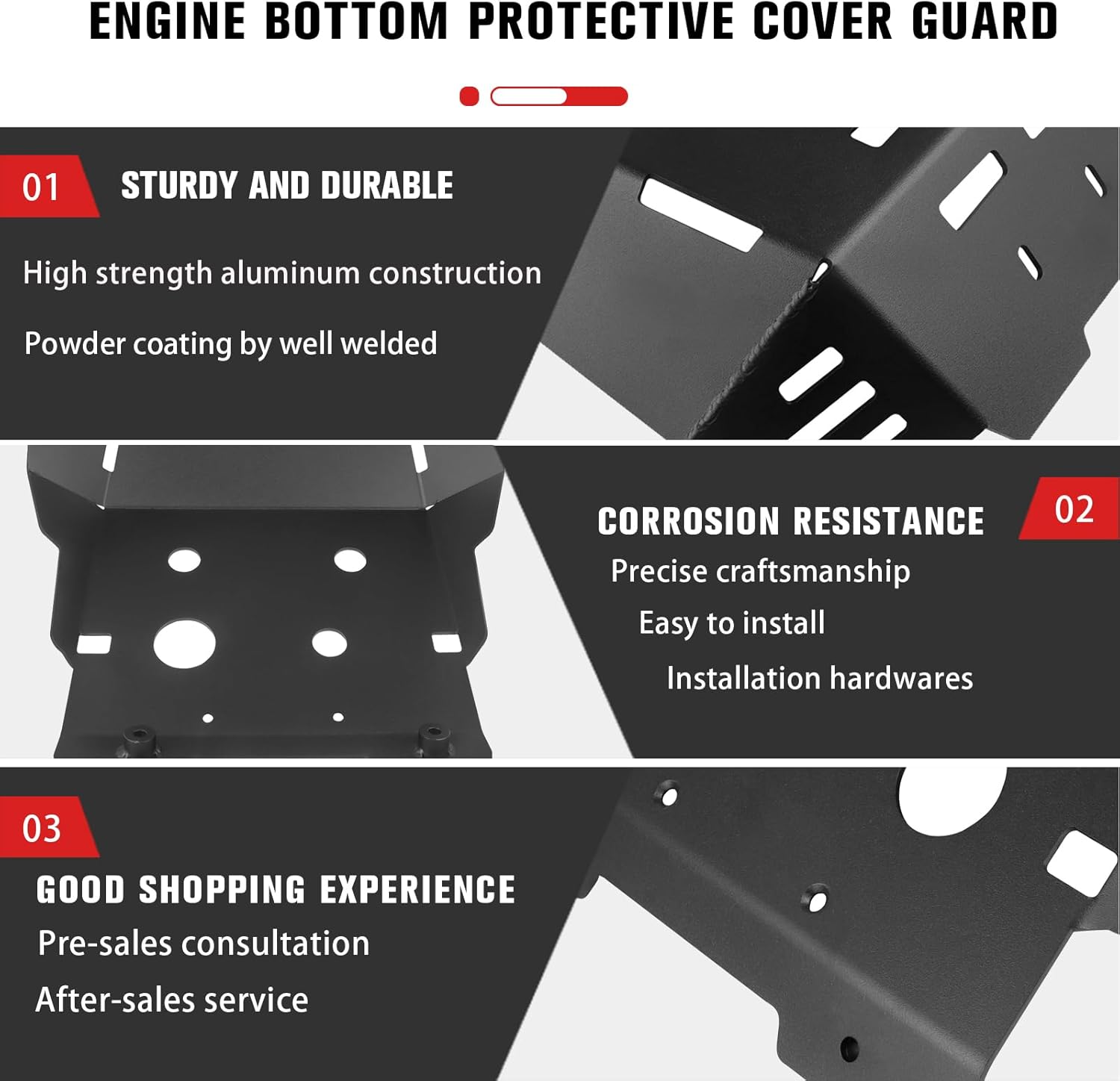 CHIFUN Skid Plate Compatible with HONDA CRF300L CRF300 L ABS 2021-2025 CRF300LS 2023-2024, Motorcycle Lower Engine Guard Bottom Protection Aluminum Belly Pan (Black)