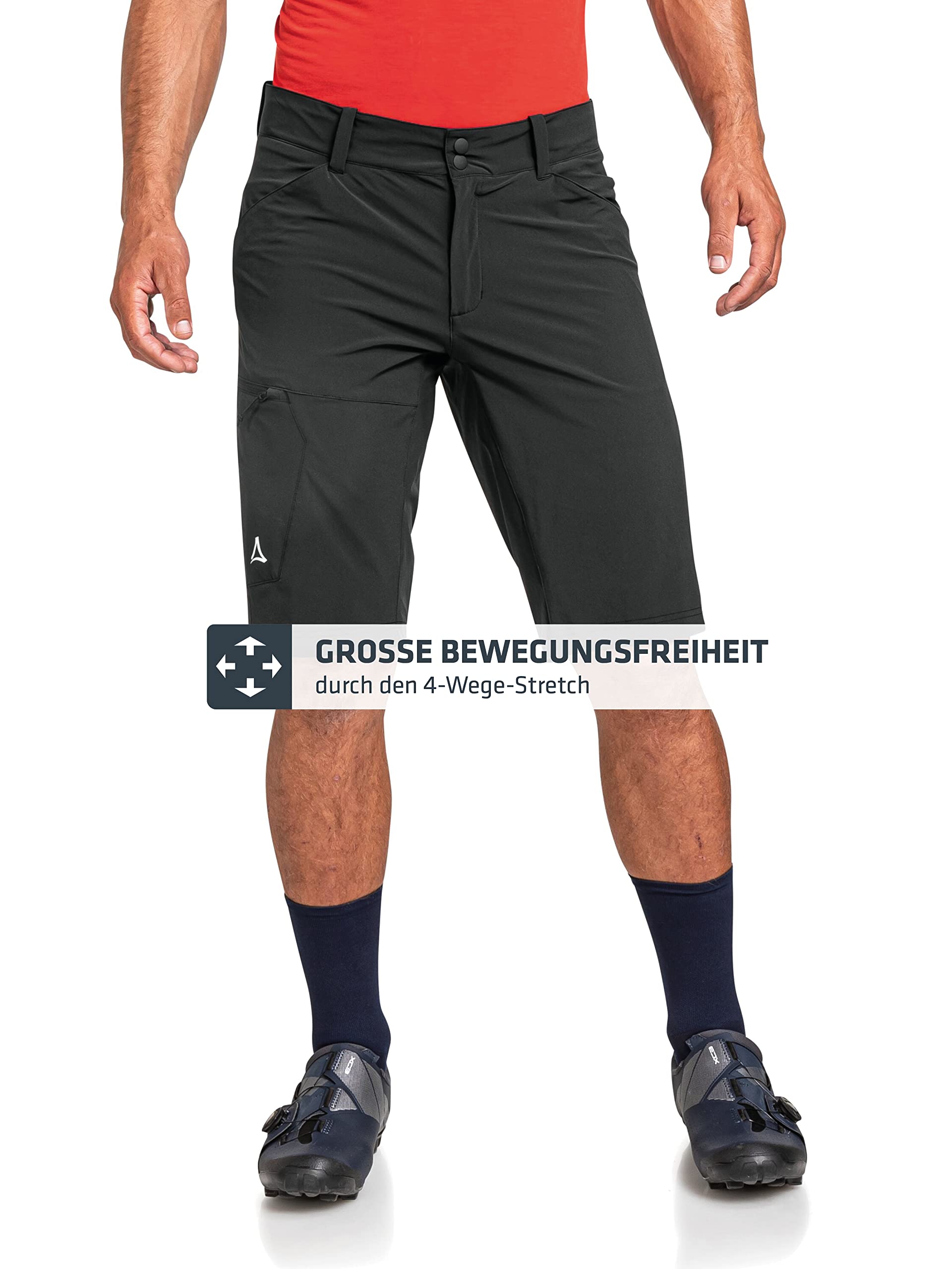 Schöffel Herren Shorts Danube M, Wasserabweisende Radlerhose, schnell trocknende Fahrradhose mit Bundverstellung