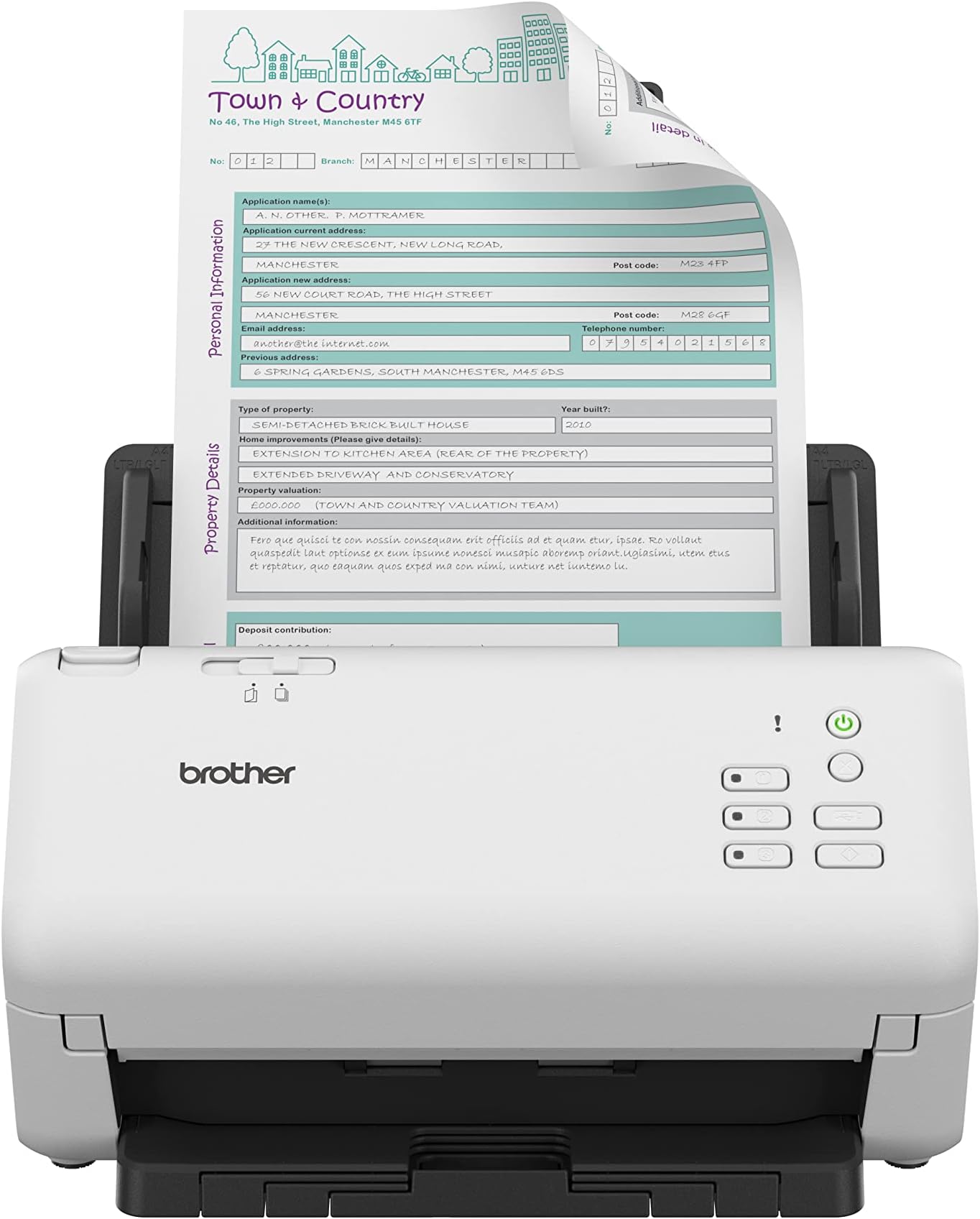 ADS-4300N Desktop Document Scanner |SuperSpeed USB 3.0 |Double-sided |Advanced Image Capture, UK Plug