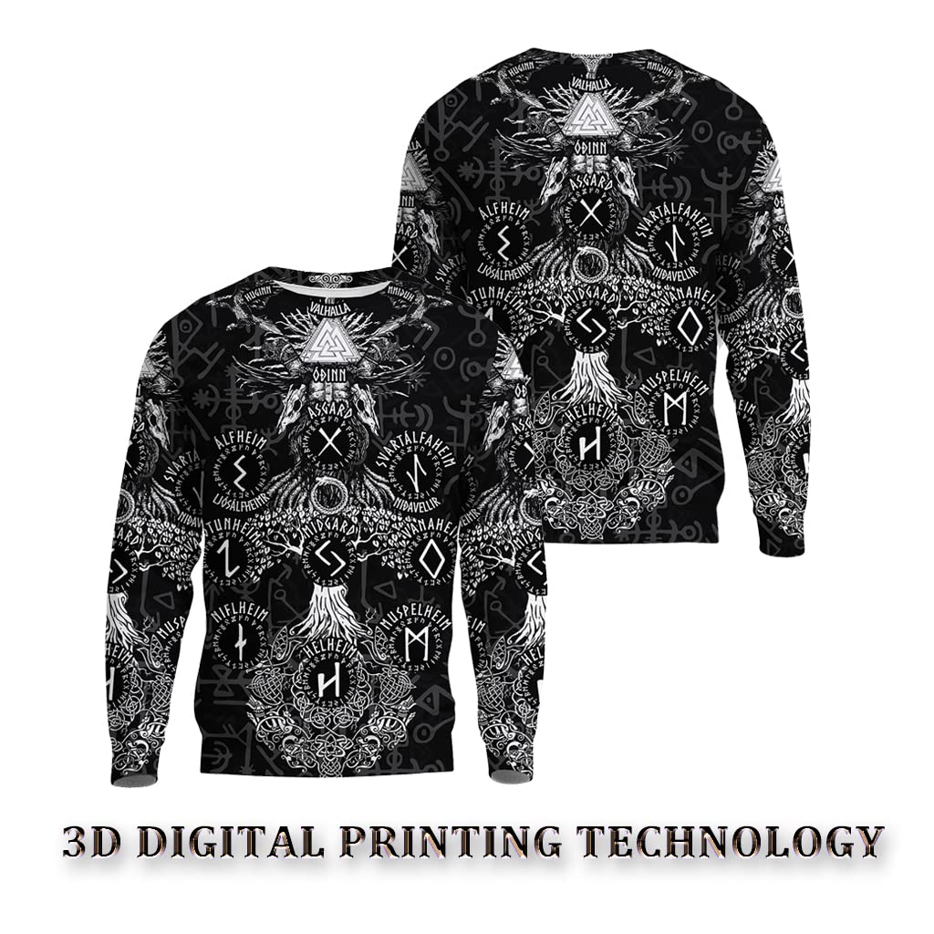 Męska bluza rozpinana Nordic Runes Viking 3D drukowana modna bluza z kapturem na co dzień Jesienna kurtka typu street z dużą kieszenią i dużymi rozmiarami