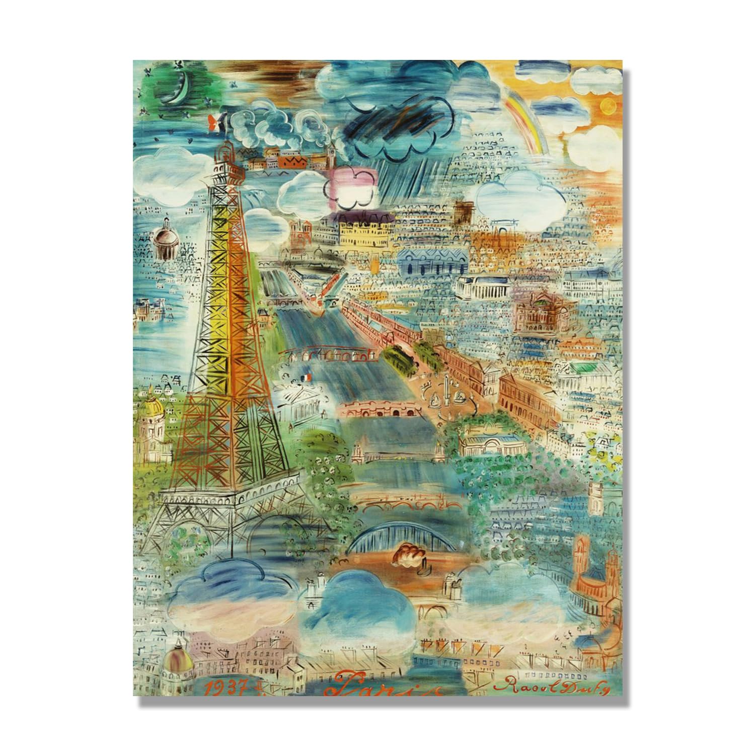 NHLDZYH Raoul Dufy (piękna sceneria 29), plakat podróżny w stylu vintage, sztuka impresjonistyczna, obraz ścienny na płótnie do dekoracji domu, 30 x 40 cm, tylko płótno