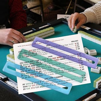 Pack of 2 Mahjong Line Reader Mahjong Line Finder Acrylic Mah Jong Card Line Guide (Green)