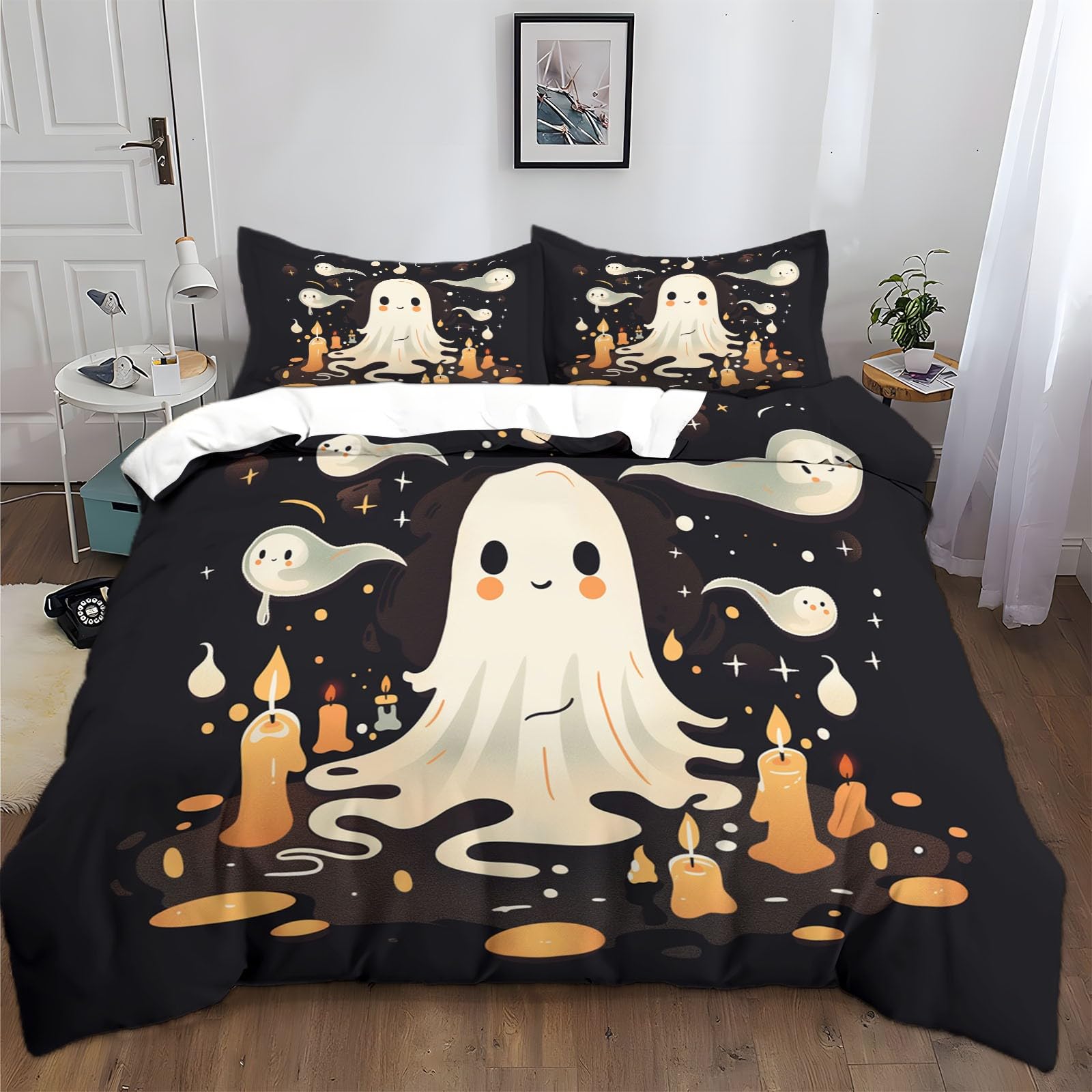 Housse de couette fantôme 220x240 cm avec fermeture éclair pratique