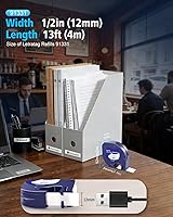 Vista 6 de 5 cintas de plástico 91331 de repuesto para Dymo Letratag de repuesto de 0.472 in x 13.1 ft (1/2 x 13) para DYMO LetraTag 200B LT-100H LT-100T Plus