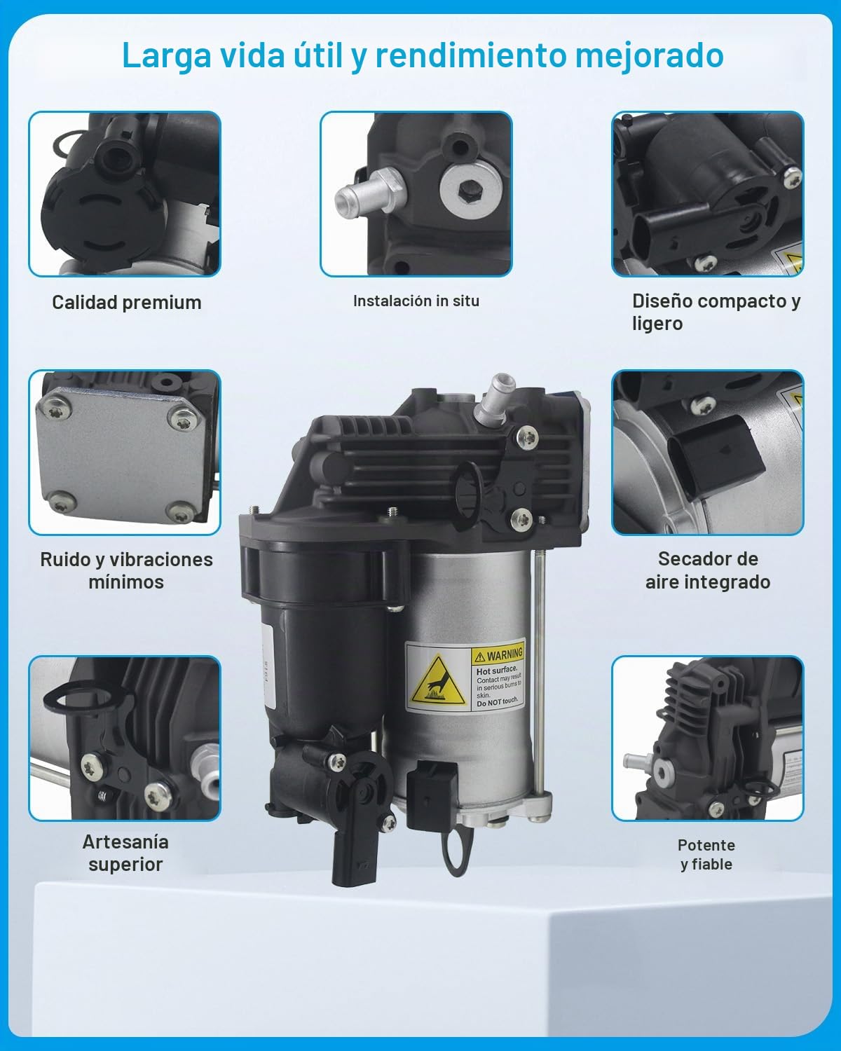 Bomba de compresor de suspensión de aire para Mercedes Benz W164 X164 GL350 GL450 GL550 ML350 ML450 ML500 ML550 ML63AMG 2006-2012 1643201204 A1643200504