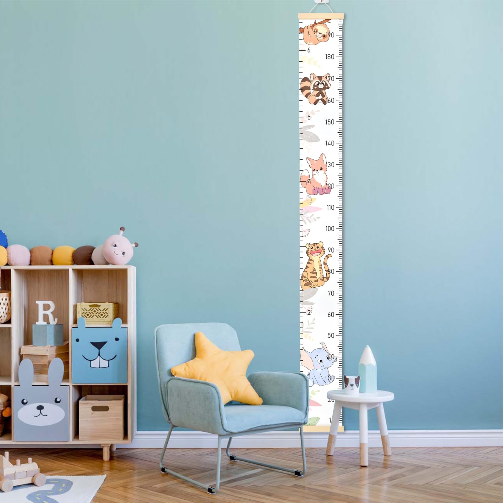 Metro Altezza Bambini Montaggio a Parete, Grafico Crescita Misurazione Rimovibile Righello, 21x195 cm