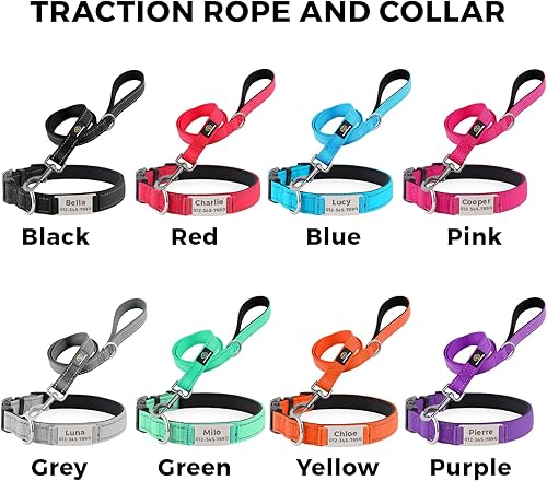 Miniatura 4 de Collar táctico personalizado para perros de razas grandes y medianas, nailon de grado militar resistente con hebilla de metal fuerte, nombre