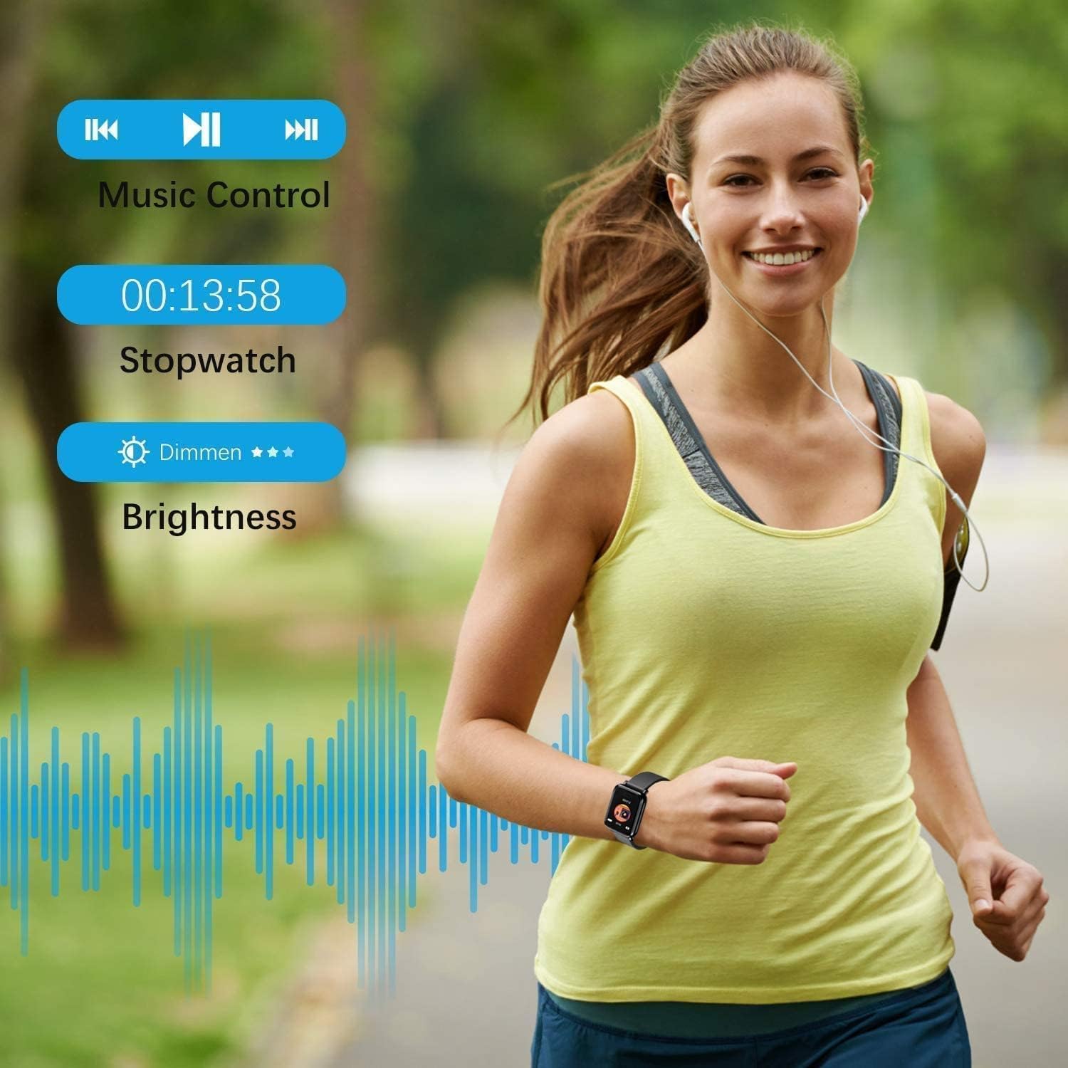 Tipmant Smartwatch, Smartwatch Uomo Donna Impermeabil IP68, Orologio Smartwatch Uomo Donna con Contapassi SpO2 Sonno Cardiofrequenzimetro da Polso, Orologio Fitness Uomo Smart Watch per Android iOS