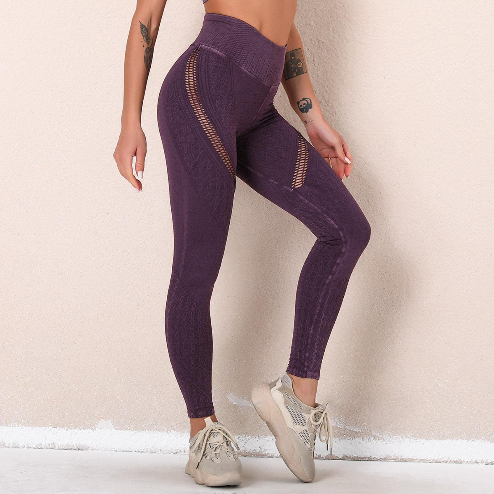 Leggings für Damen Nahtlose Hohle Leggings Frauen Fitness Push Up Legging Hohe Taille Gym Hose Workout Sexy Elastizität Schnell Trocknende Hose