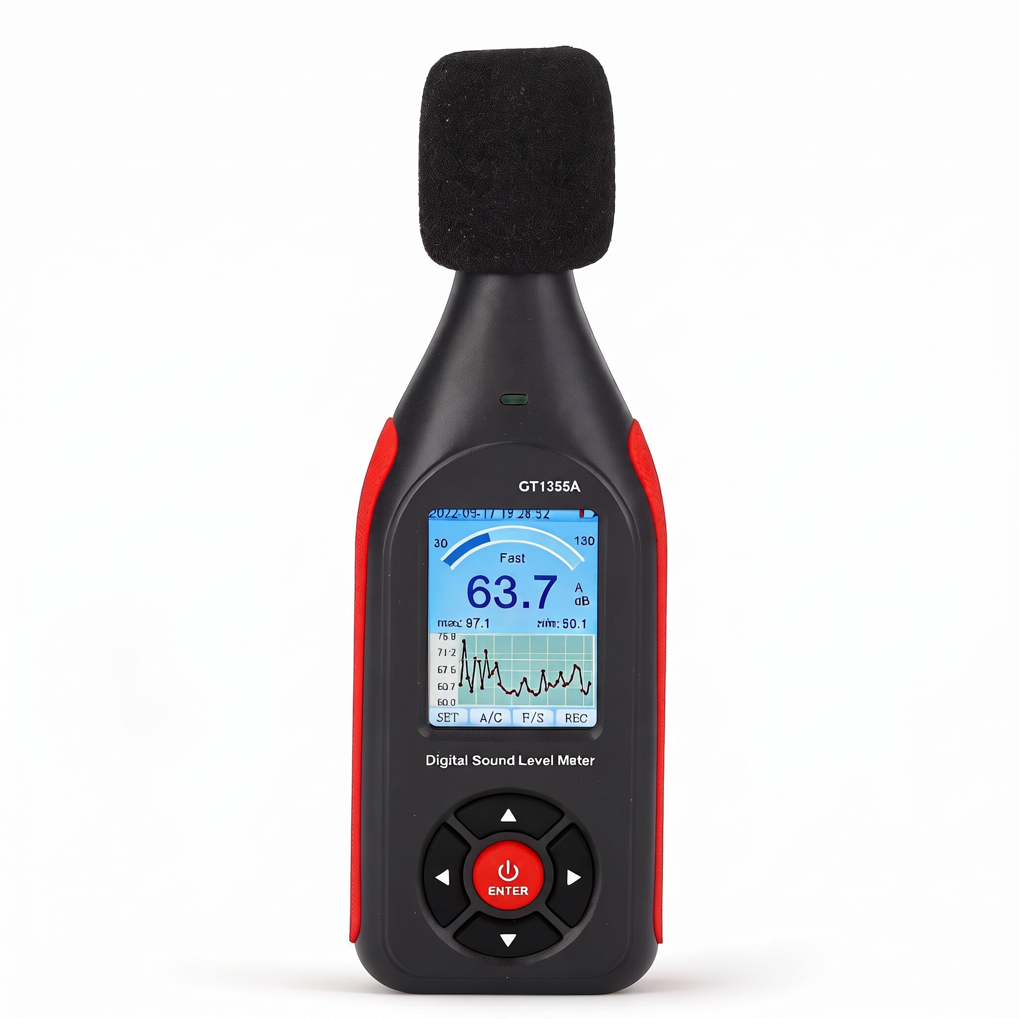 Miernik Decybeli 3 w 1 — Miernik Poziomu Dźwięku o Wysokiej Dokładności 30–130 DB, Miernik Dźwięku w Decybelach AC DC z Ekranem LCD dla Osób Indywidualnych, Rodzin i