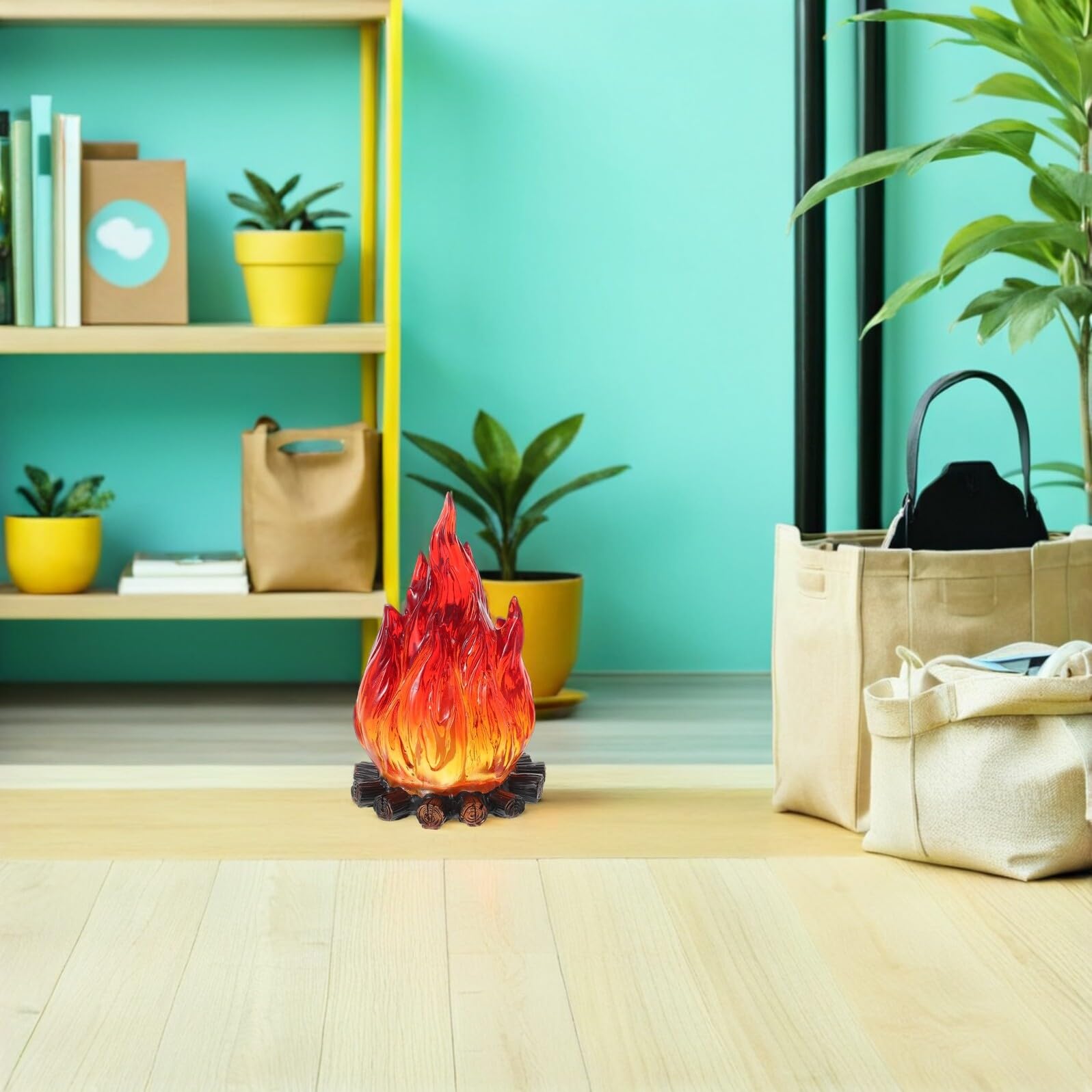 Artibetter Luce Notturna Decorativa a Fiamma Artificiale LED senza Fiamma, Lampada da Tavolo per Feste e Campeggio, Effetto Fuoco Realistico per Casa e Ambienti Interni