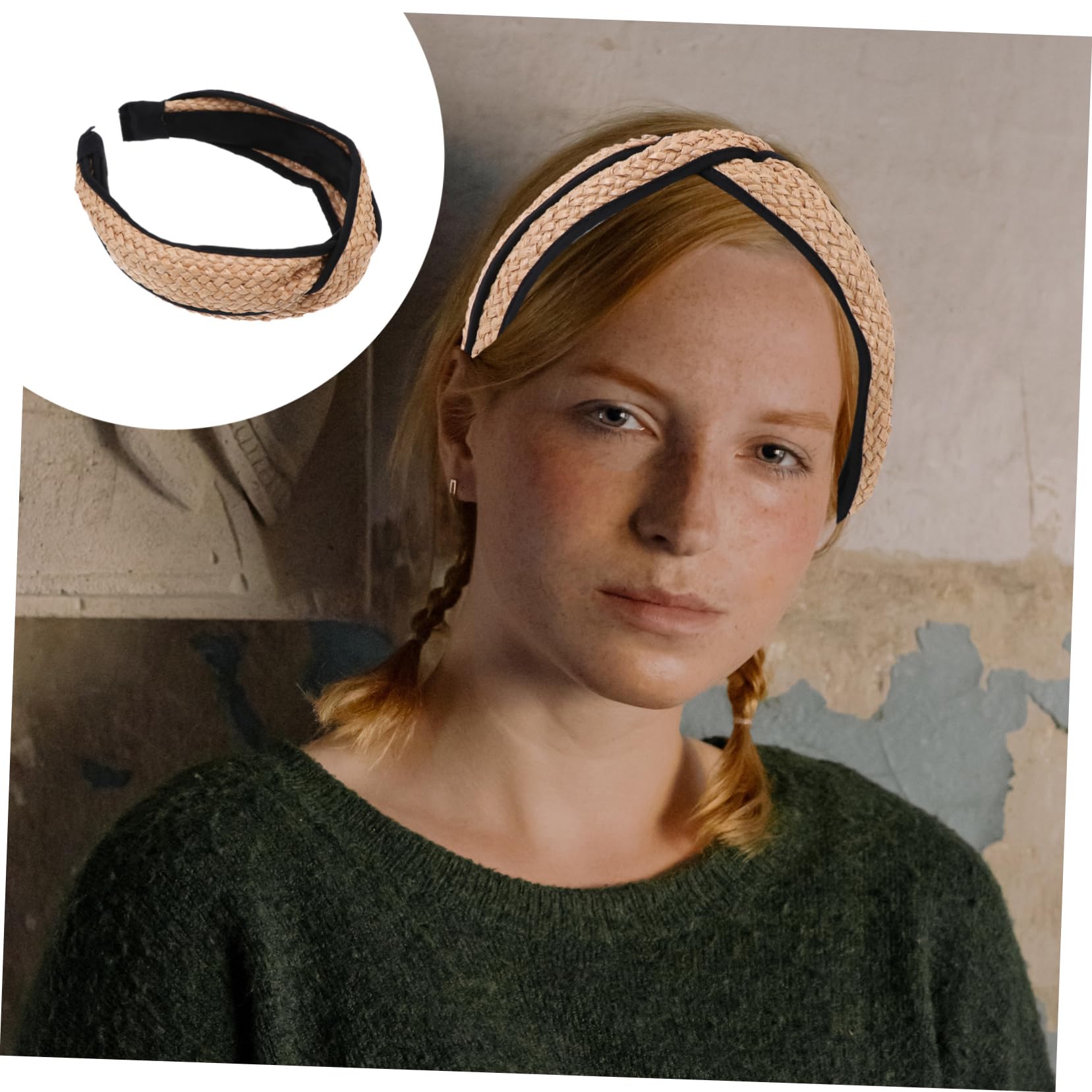 FRCOLOR 3 Piezas Diadema Tejida De Diademas De Niñas De s Con Estilo Para Las Mujeres Lazo De Pelo Trenzado Simple De Vacaciones Anudada Tela