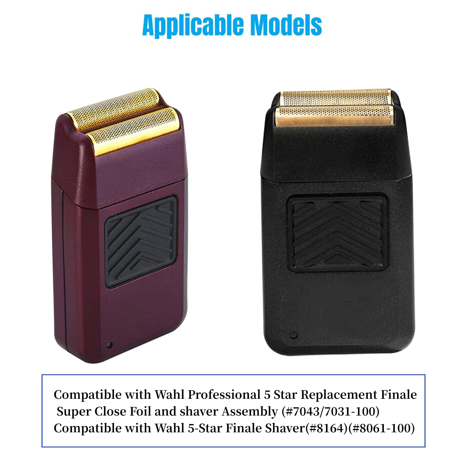 Hoja de repuesto para afeitadora y barra de corte compatible con wahl Shaver Foil 7031-100/7043-100and 5 Star Series Finale Super Close Shaving Cabezales de repuesto (rojo, 2 unidades)
