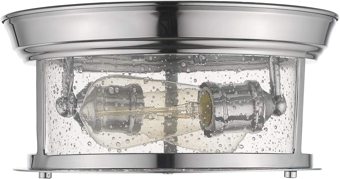 Z-Lite 2 Light Flush Mount 727F10-BN, Clear Seedy, 2 Light - 11" Round