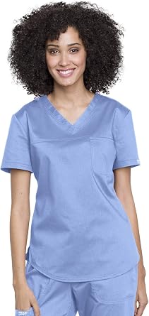 Cherokee WW Revolution Scrub Tops Women V Neck Tuckable Shirt 1 Pocket