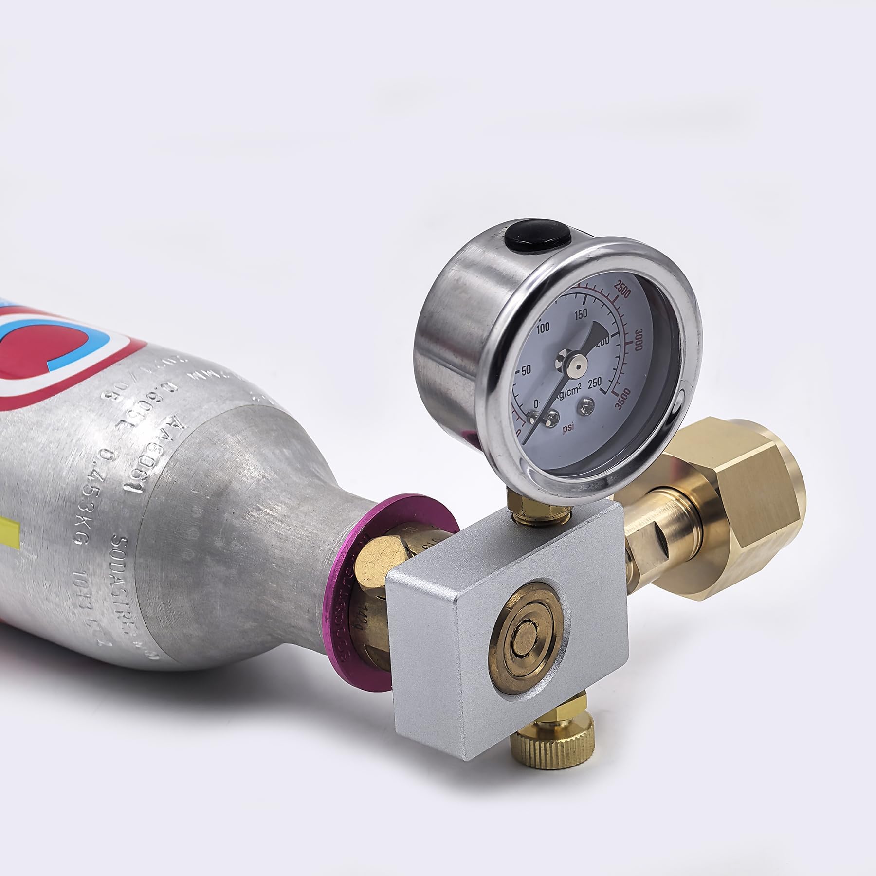 DRYHTEN Station de recharge de dioxyde de carbone avec jauge pour bouteille Sodastream DUO Terra Art Gaia Pink Cylindre Bouteille Quick Connect