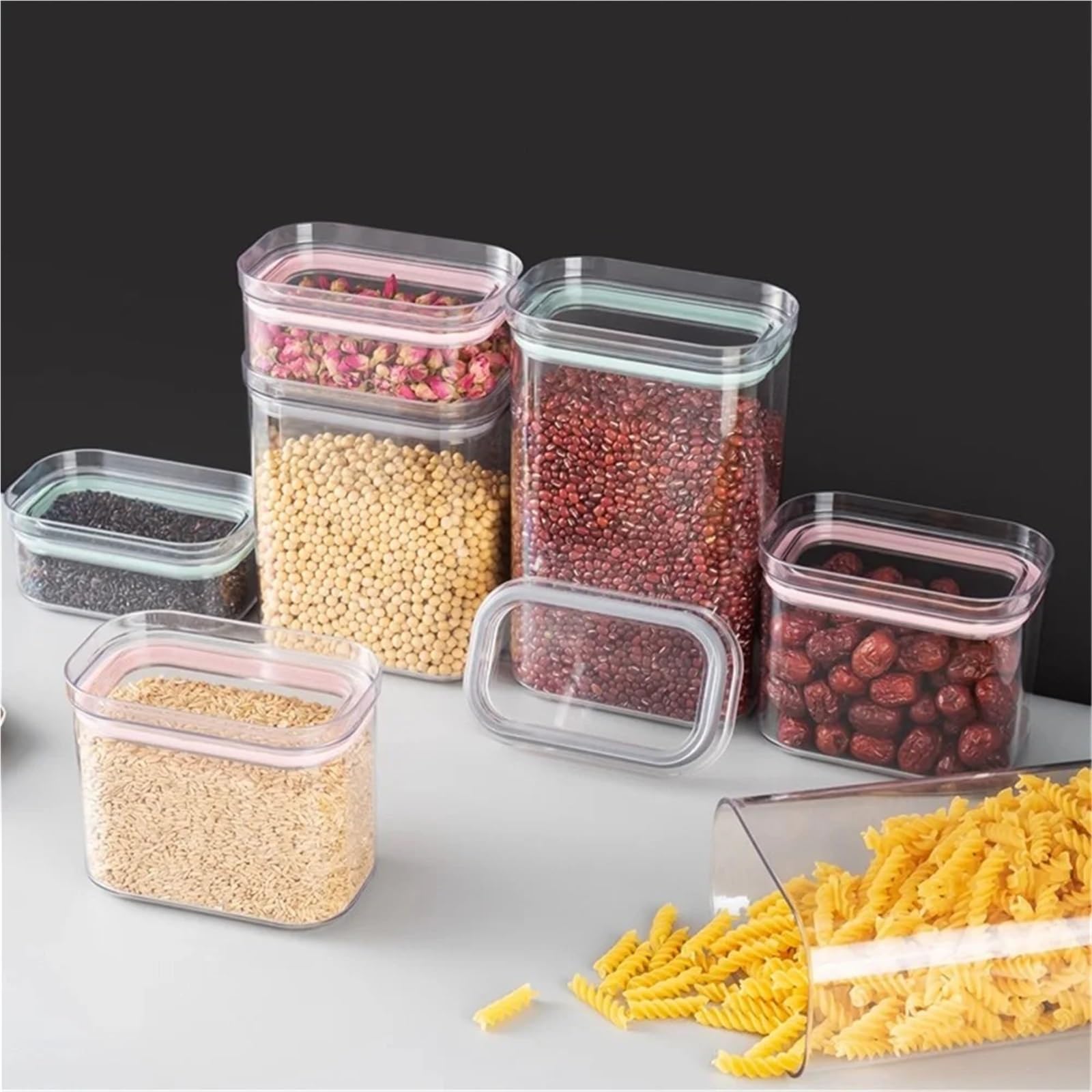 Barattolo sigillato, contenitore ermetico for cereali, pasta, organizer da cucina for la casa per Cibi, Farina, Cereali