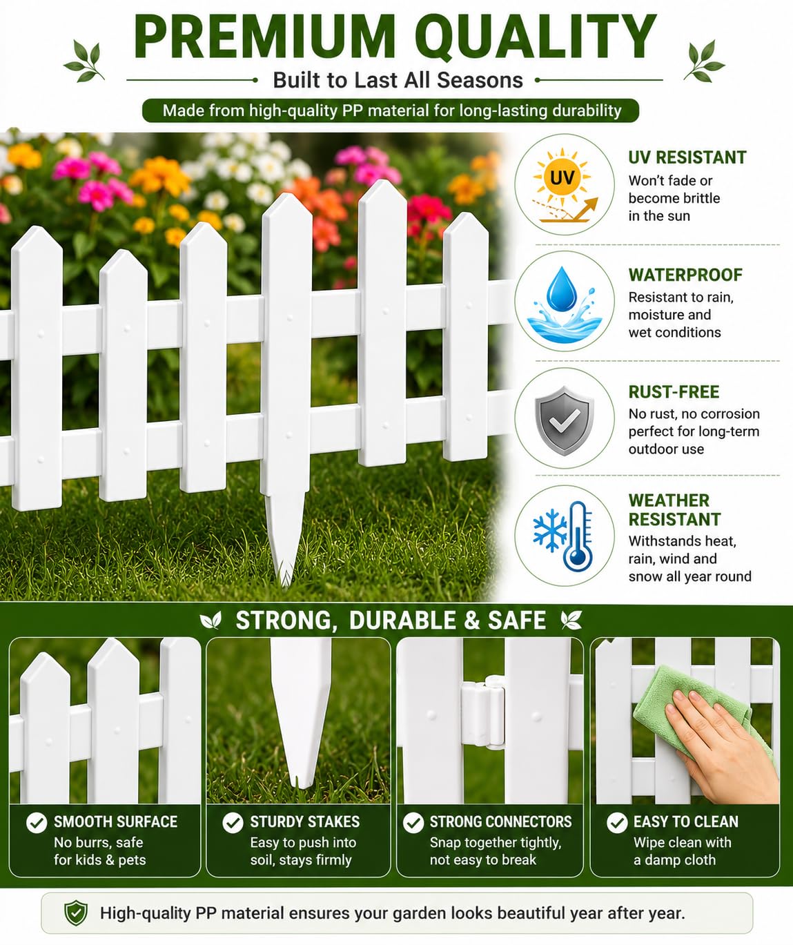 TASMAX Garden Fence - Durable PVC Edging -6