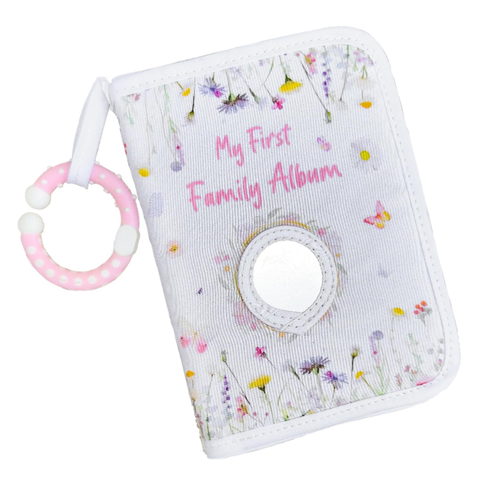 Elnwnnkc Memory Book with Safe Glasses for Infant Photos Keepsakes First Year Milestones Interactives Toddler Photo Album