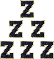 Vista 128 de 6 piezas de parches de letras de chenilla autoadhesivas, parches de letras preppy de 2 pulgadas para bolsos, ropa y sombreros, grandes pegatinas