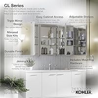 Vista 6 de Kohler CB-CLC1526FS Espejo Botiquín de Baño sin Marco, Puerta Individual, Marco Rectangular con Borde Biselado, Espejo de Gabinete de Baño, Estantes