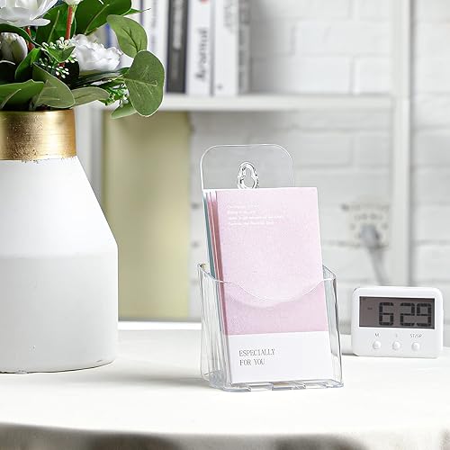 Miniatura 7 de Yookeer 20 soportes acrílicos para folletos de 4 x 8 pulgadas, portatarjetas transparentes para proveedores, folletos, trípticos, revistas,