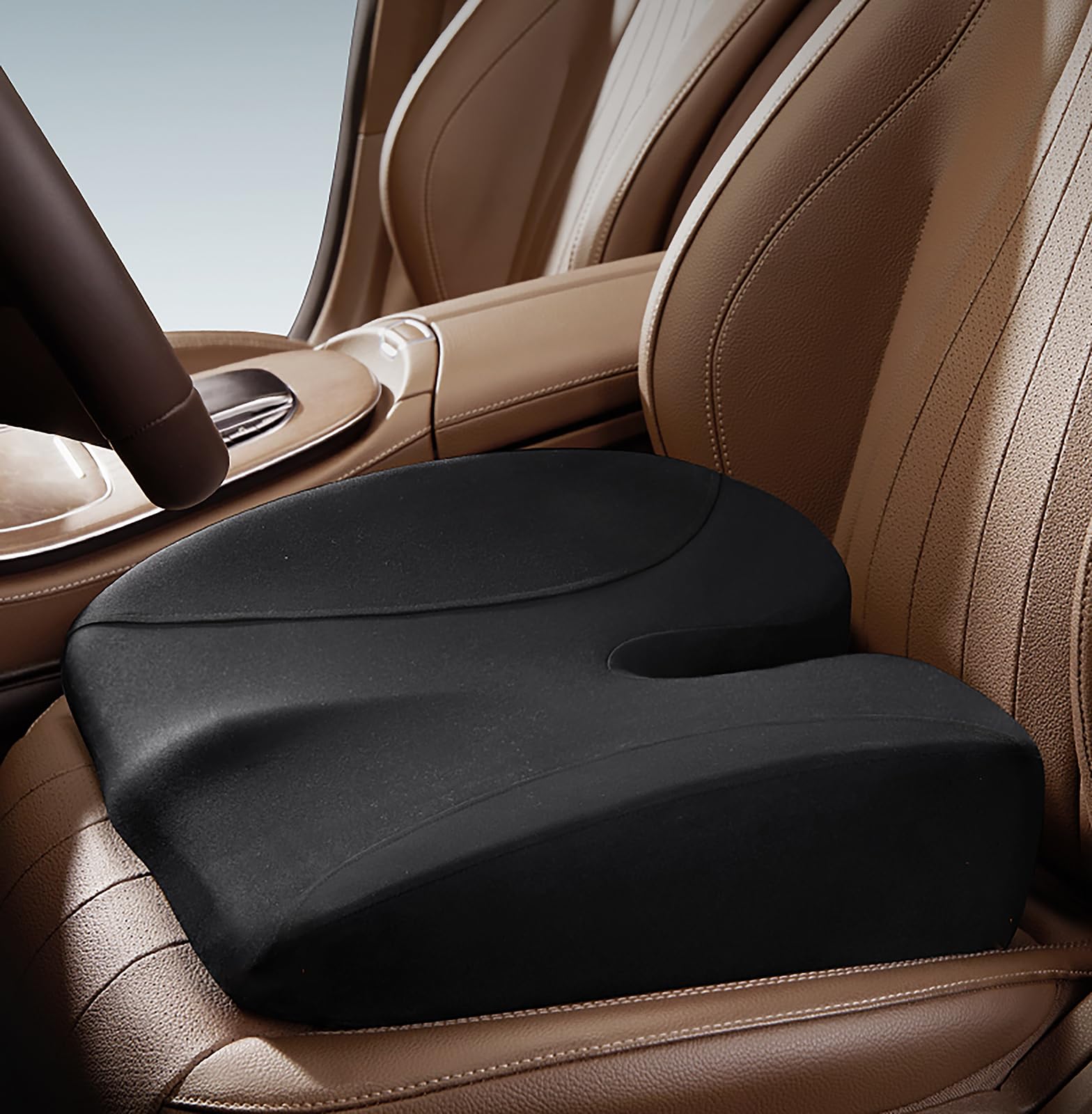 Coussin de siège de voiture haut de gamme ergonomique noir de 11cm
